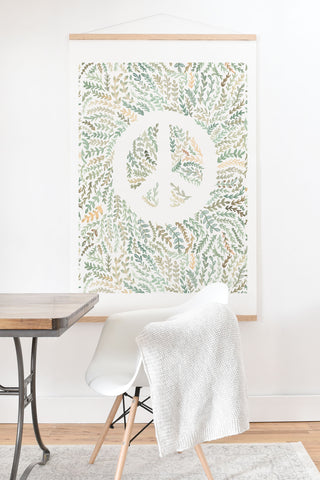 Dash and Ash Leaf Peace Art Print And Hanger