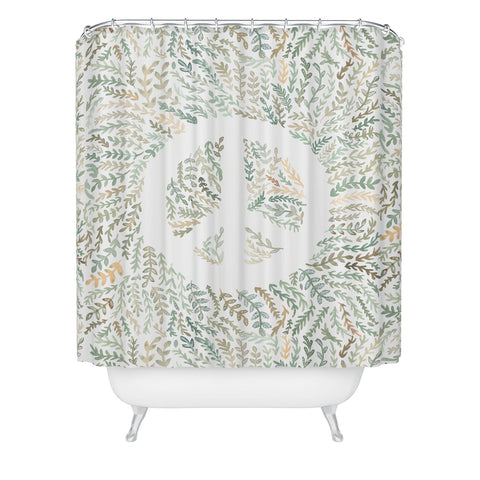 Dash and Ash Leaf Peace Shower Curtain