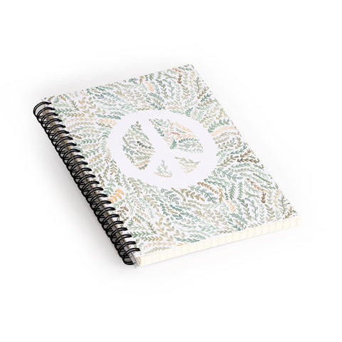 Dash and Ash Leaf Peace Spiral Notebook