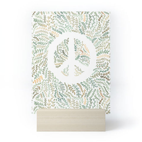 Dash and Ash Leaf Peace Mini Art Print
