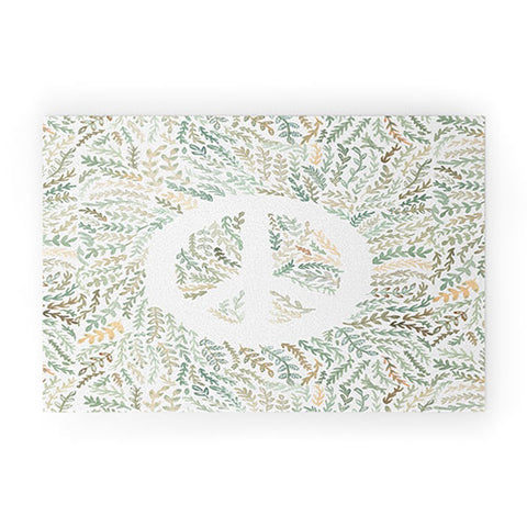 Dash and Ash Leaf Peace Welcome Mat
