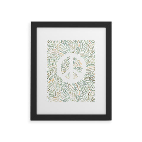 Dash and Ash Leaf Peace Framed Art Print