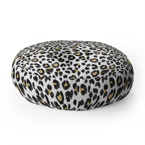 Dash and Ash Leopard Heart Floor Pillow Round