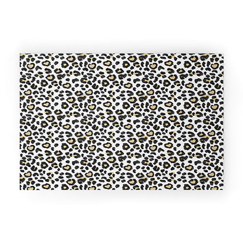 Dash and Ash Leopard Heart Welcome Mat