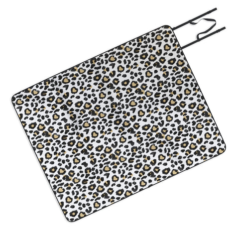 Dash and Ash Leopard Heart Picnic Blanket