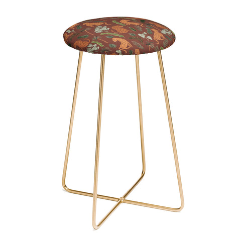 Dash and Ash Leopards and Plants Counter Stool