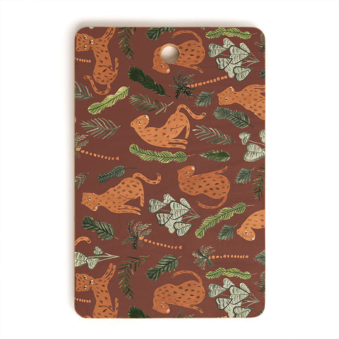 Dash and Ash Leopards and Plants Cutting Board Rectangle
