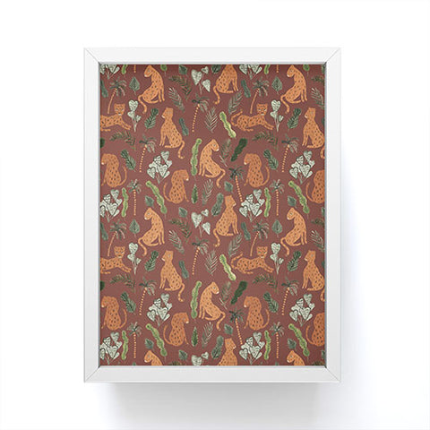 Dash and Ash Leopards and Plants Framed Mini Art Print