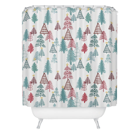 Dash and Ash Me Oh My Trees Shower Curtain