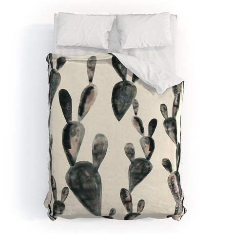 Dash and Ash Midnight Cacti Duvet Cover