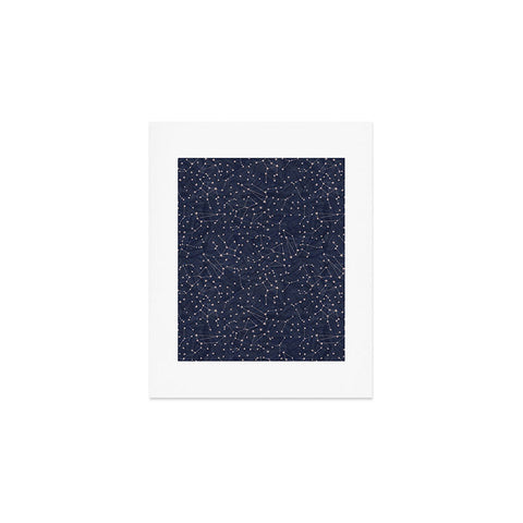Dash and Ash Nights Sky in Navy Art Print