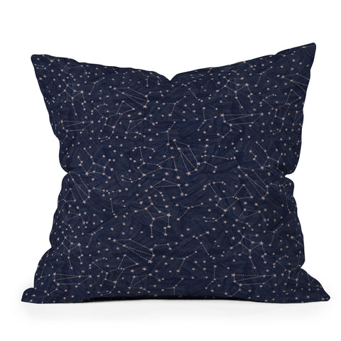 Dash and Ash Nights Sky in Navy Throw Pillow