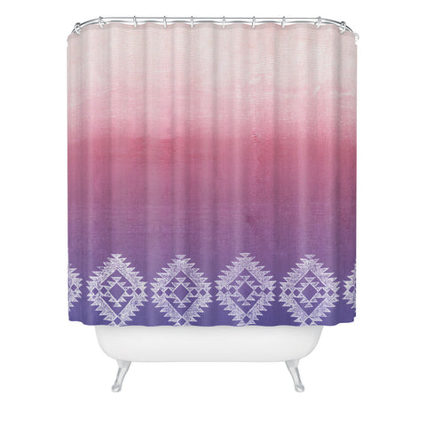 Dash and Ash ombre heart love Shower Curtain