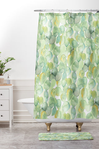 Dash and Ash Paddle Cactus Shower Curtain And Mat