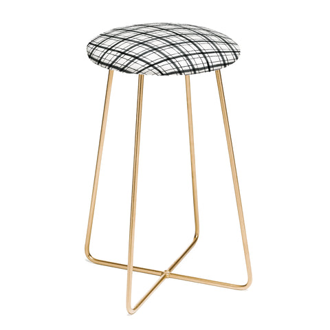 Dash and Ash Painted Plaid Counter Stool