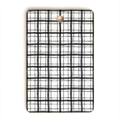 Dash and Ash Painted Plaid Cutting Board Rectangle