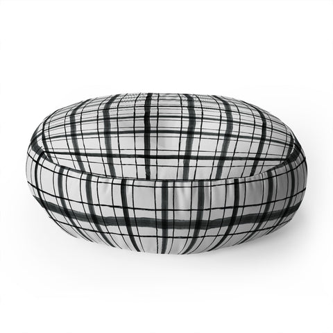 Dash and Ash Painted Plaid Floor Pillow Round