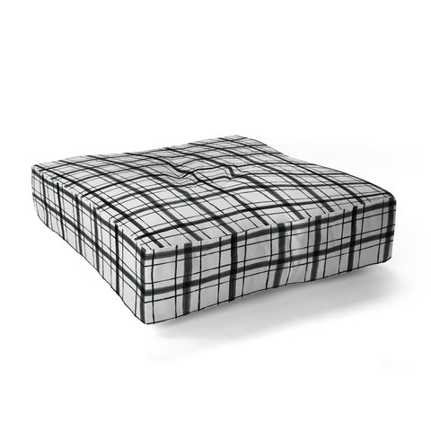 Dash and Ash Painted Plaid Floor Pillow Square