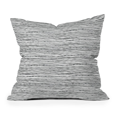 Dash and Ash Painted Stripes Throw Pillow
