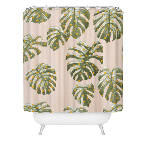 Dash and Ash Palm Oasis Shower Curtain