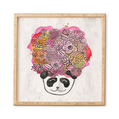 Dash and Ash Panda Flowers Framed Wall Art