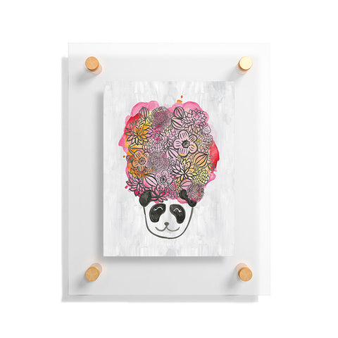 Dash and Ash Panda Flowers Floating Acrylic Print