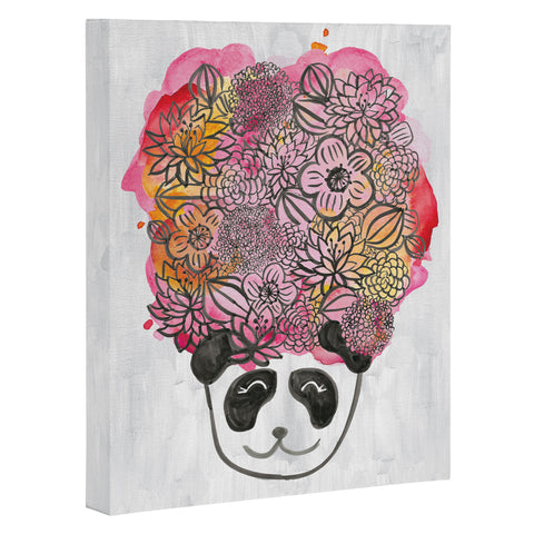Dash and Ash Panda Flowers Art Canvas