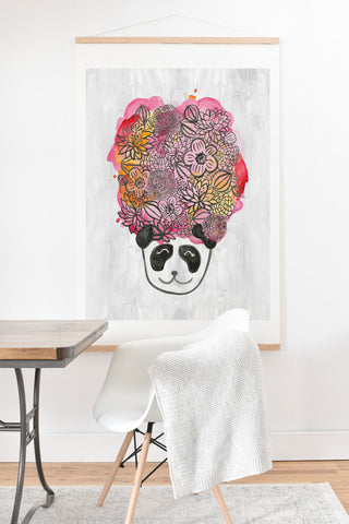 Dash and Ash Panda Flowers Art Print And Hanger
