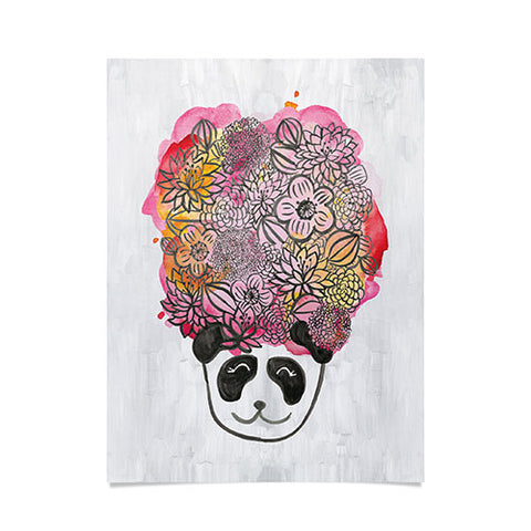 Dash and Ash Panda Flowers Poster