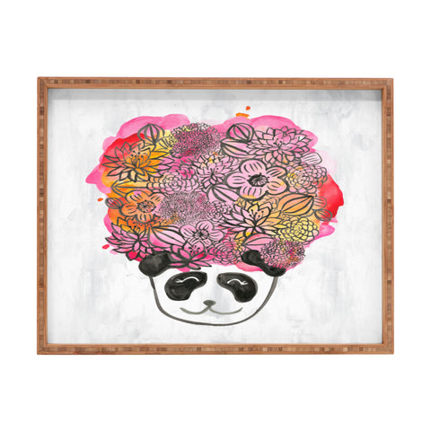 Dash and Ash Panda Flowers Rectangular Tray