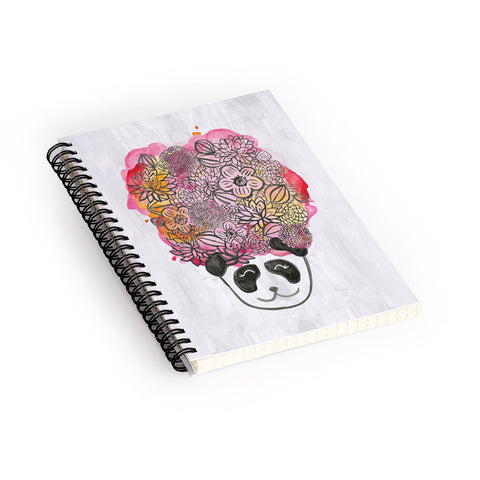 Dash and Ash Panda Flowers Spiral Notebook