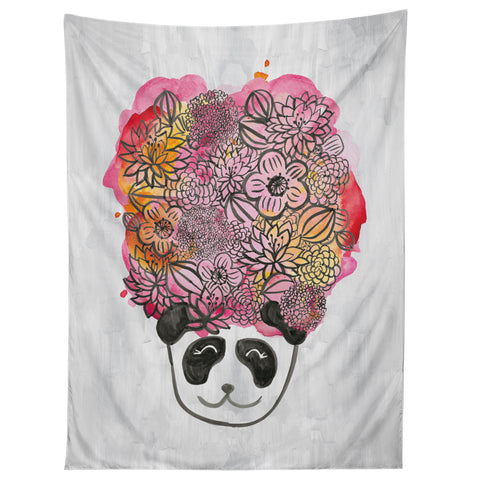 Dash and Ash Panda Flowers Tapestry