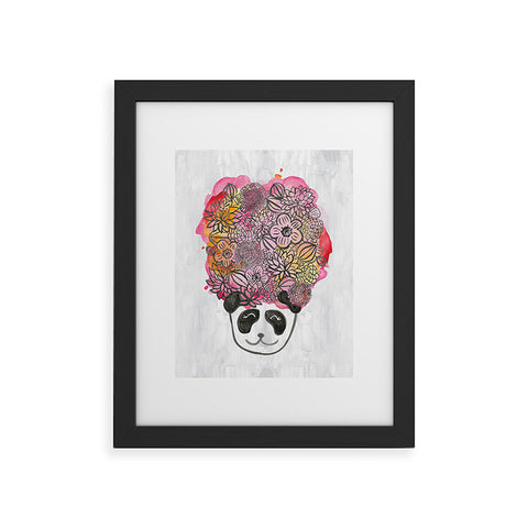 Dash and Ash Panda Flowers Framed Art Print