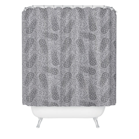 Dash and Ash Pineapple Disco Shower Curtain