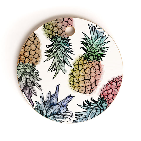 Dash and Ash pineapple palooza Cutting Board Round