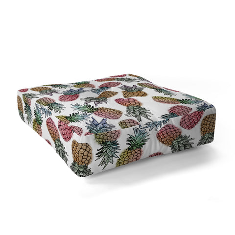 Dash and Ash pineapple palooza Floor Pillow Square