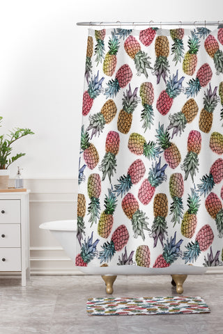 Dash and Ash pineapple palooza Shower Curtain And Mat
