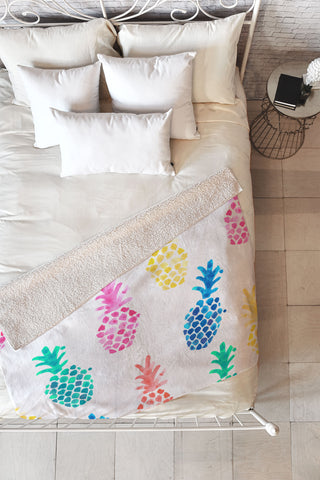 Dash and Ash Pineapple Paradise Fleece Throw Blanket
