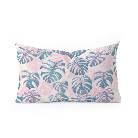 Dash and Ash Pinky Palms Oblong Throw Pillow