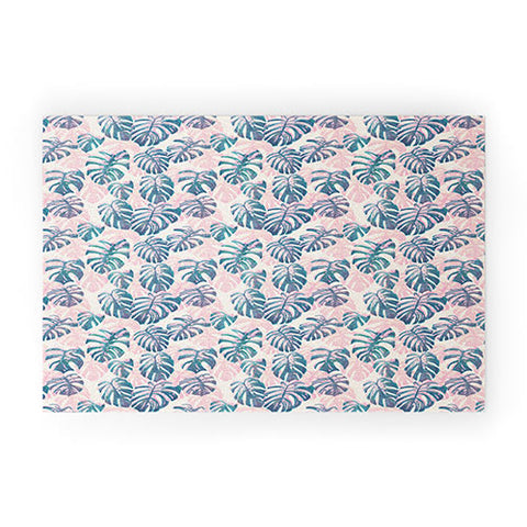 Dash and Ash Pinky Palms Welcome Mat