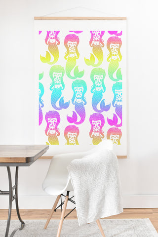 Dash and Ash Rainbow Mermaids Art Print And Hanger