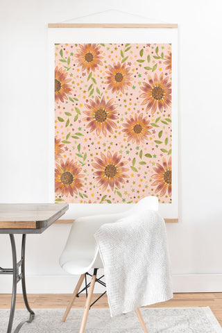 Dash and Ash Rainbow Sunflower Art Print And Hanger
