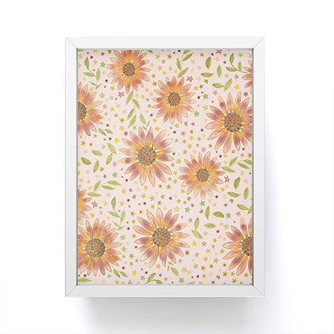 Dash and Ash Rainbow Sunflower Framed Mini Art Print