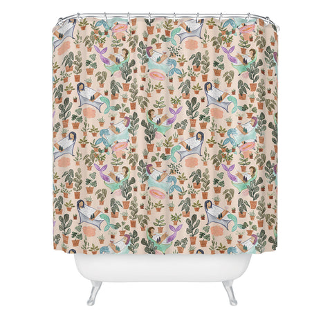 Dash and Ash Self Care Mermaids Shower Curtain