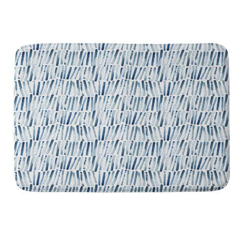 Dash and Ash Strokes and Waves Memory Foam Bath Mat