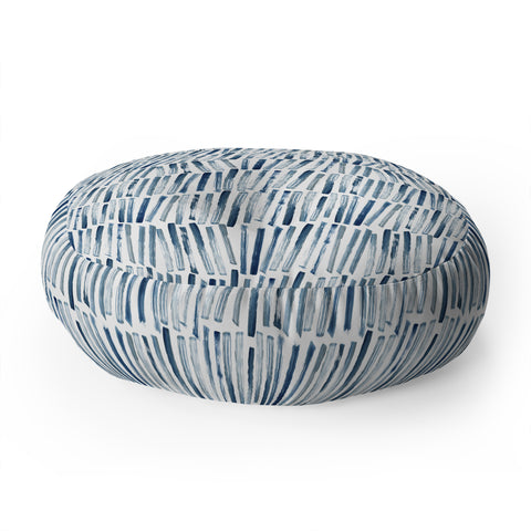 Dash and Ash Strokes and Waves Floor Pillow Round