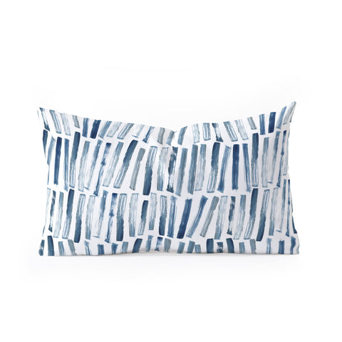 Dash and Ash Strokes and Waves Oblong Throw Pillow