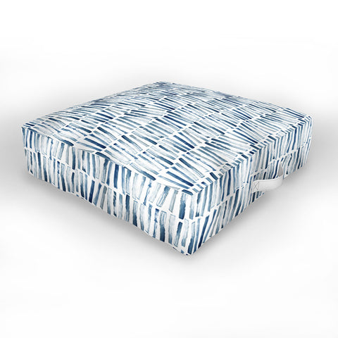Dash and Ash Strokes and Waves Outdoor Floor Cushion