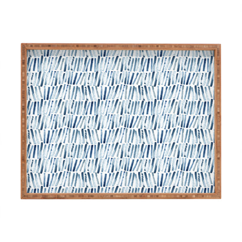 Dash and Ash Strokes and Waves Rectangular Tray