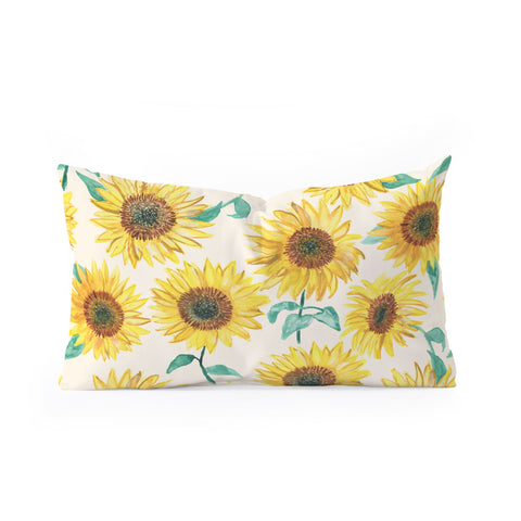 Dash and Ash Sunny Sunflower Oblong Throw Pillow